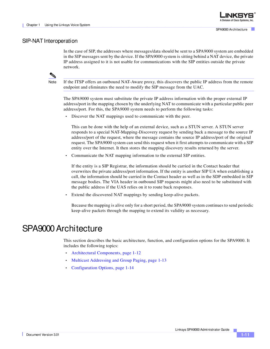 Cisco Systems manual SPA9000 Architecture, SIP-NAT Interoperation 