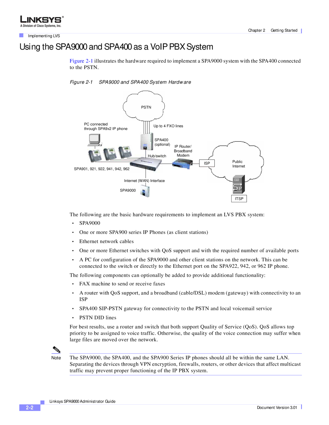 Cisco Systems manual Using the SPA9000 and SPA400 as a VoIP PBX System, Pstn 