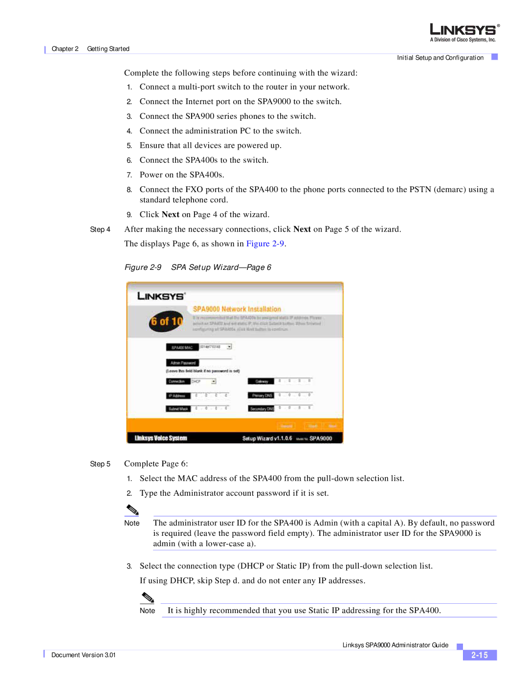 Cisco Systems SPA9000 manual SPA Setup Wizard-Page 