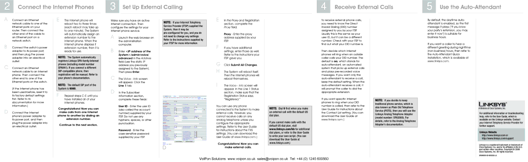 Cisco Systems SPA941 manual Linksys Website 