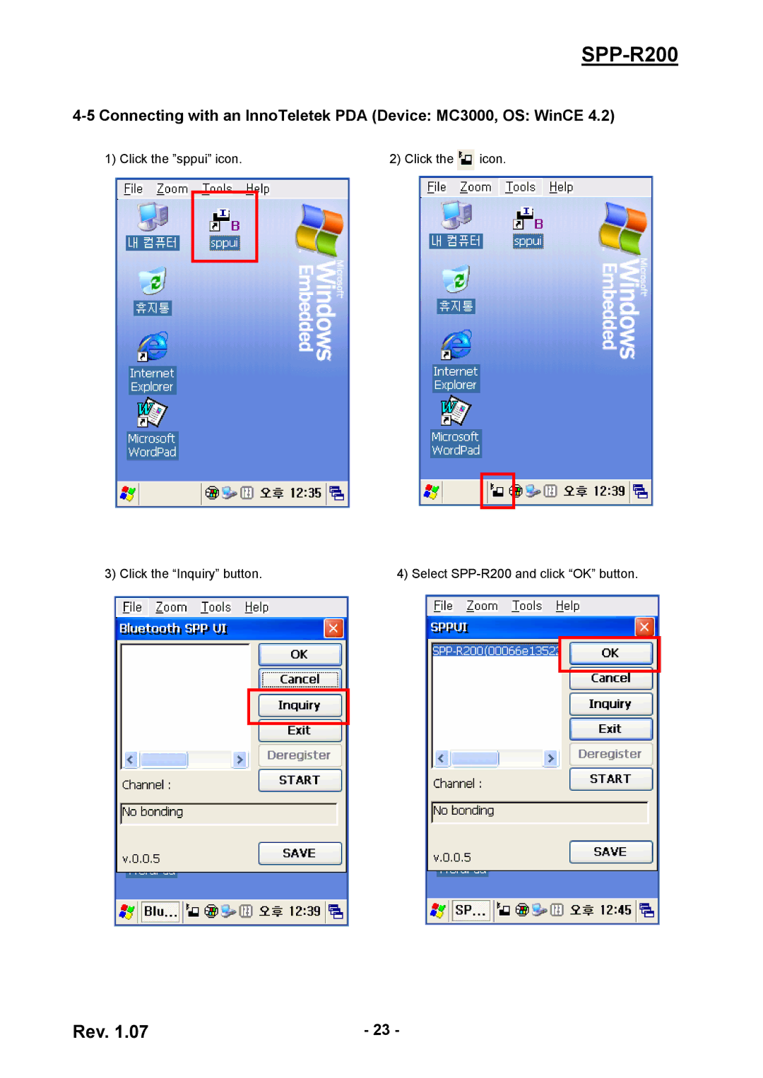 Cisco Systems SPP-R200 manual Connecting with an InnoTeletek PDA Device MC3000, OS WinCE 