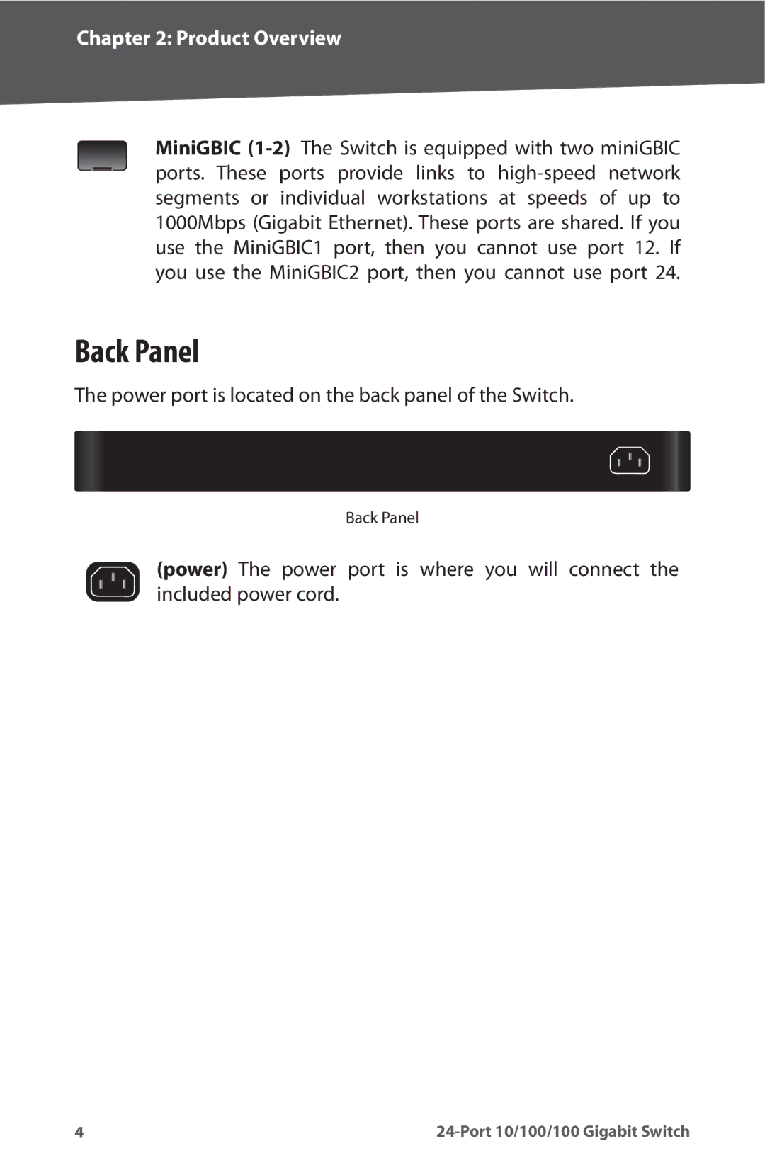 Cisco Systems SR2024 manual Back Panel 