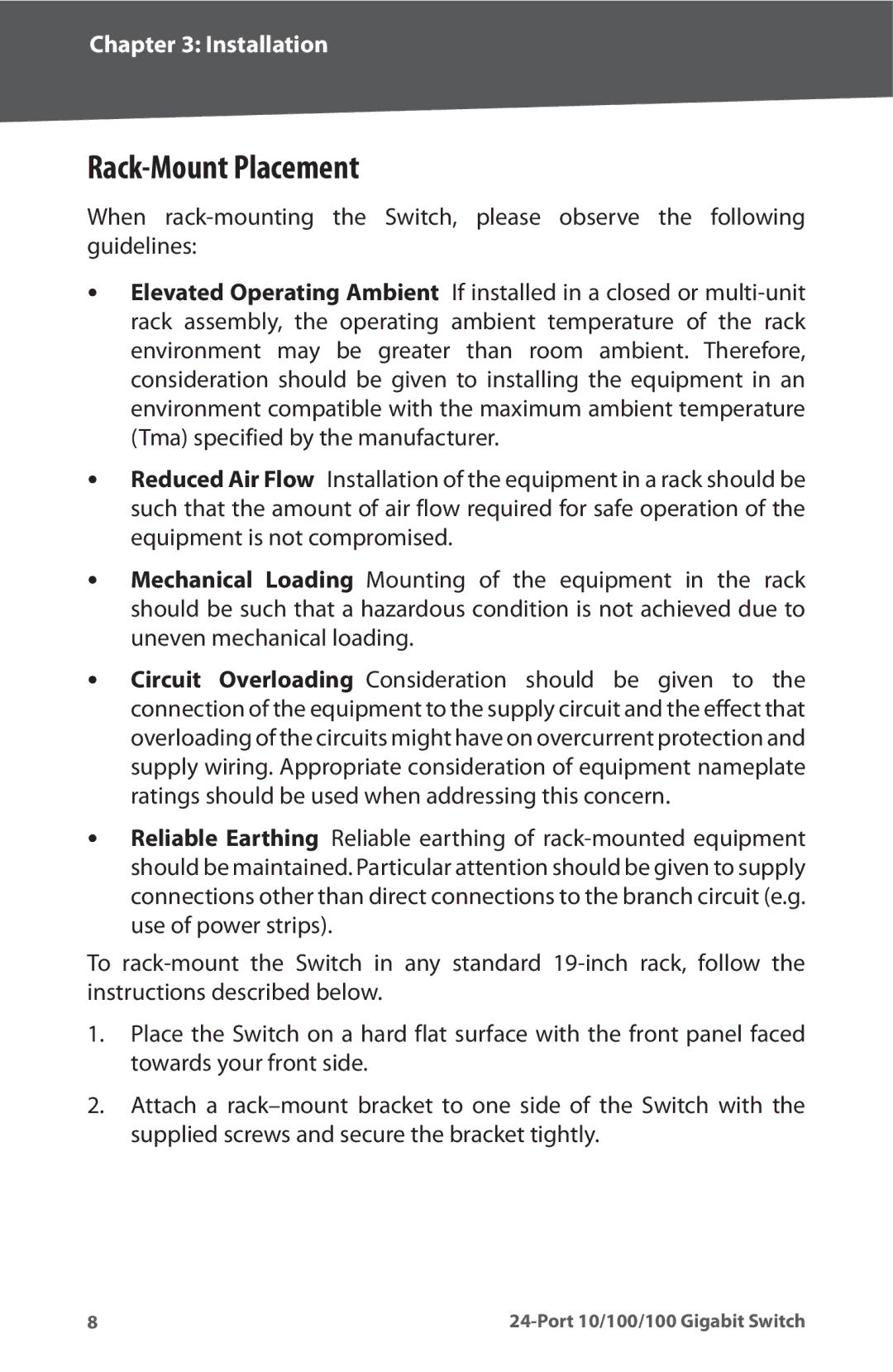 Cisco Systems SR2024 manual Rack-Mount Placement 