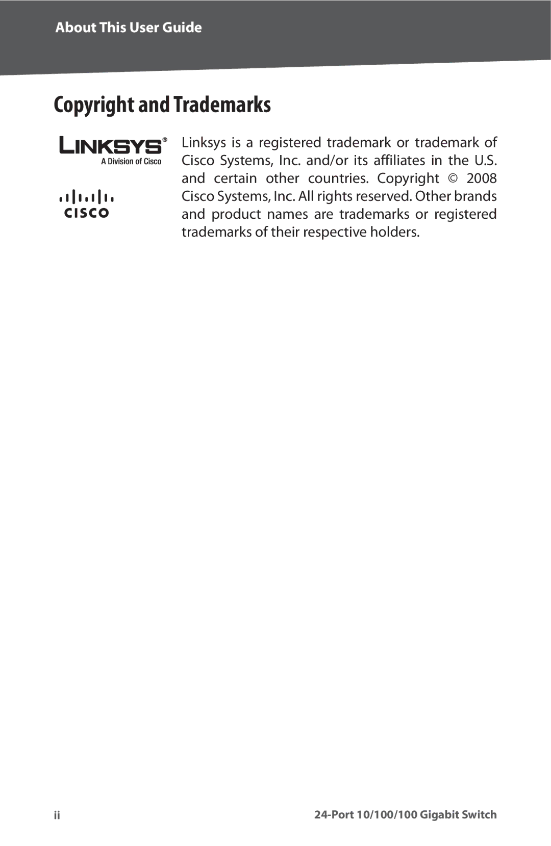 Cisco Systems SR2024 manual Copyright and Trademarks 