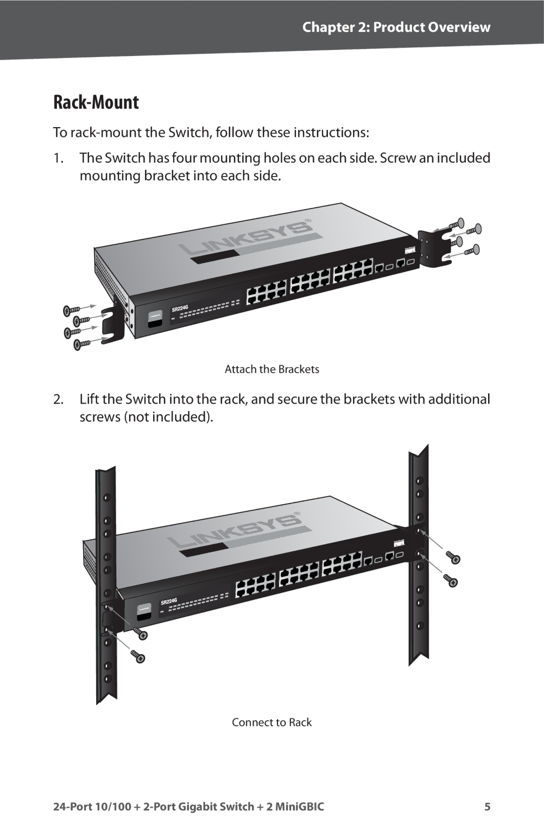 Cisco Systems SR224G manual Rack-Mount 