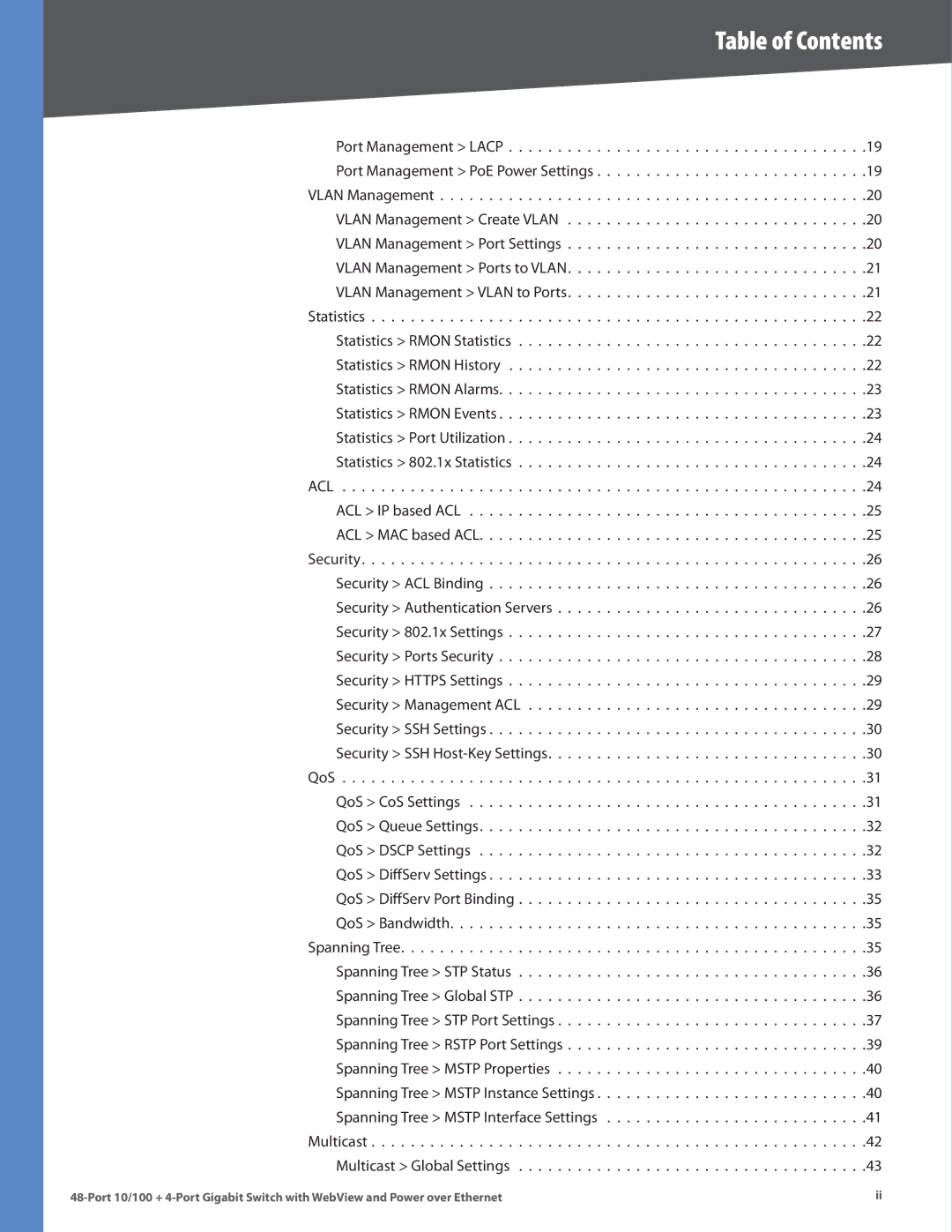 Cisco Systems SRW248G4P manual Acl 