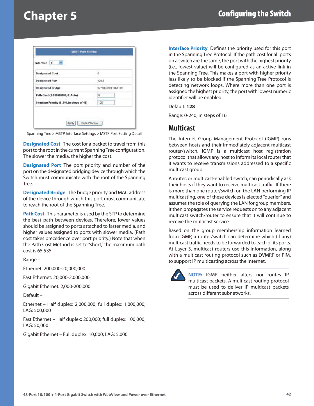 Cisco Systems SRW248G4P manual Multicast 