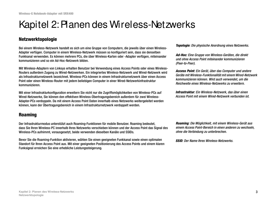 Cisco Systems SRX400 manual Kapitel 2 Planen des Wireless-Netzwerks, Netzwerktopologie 