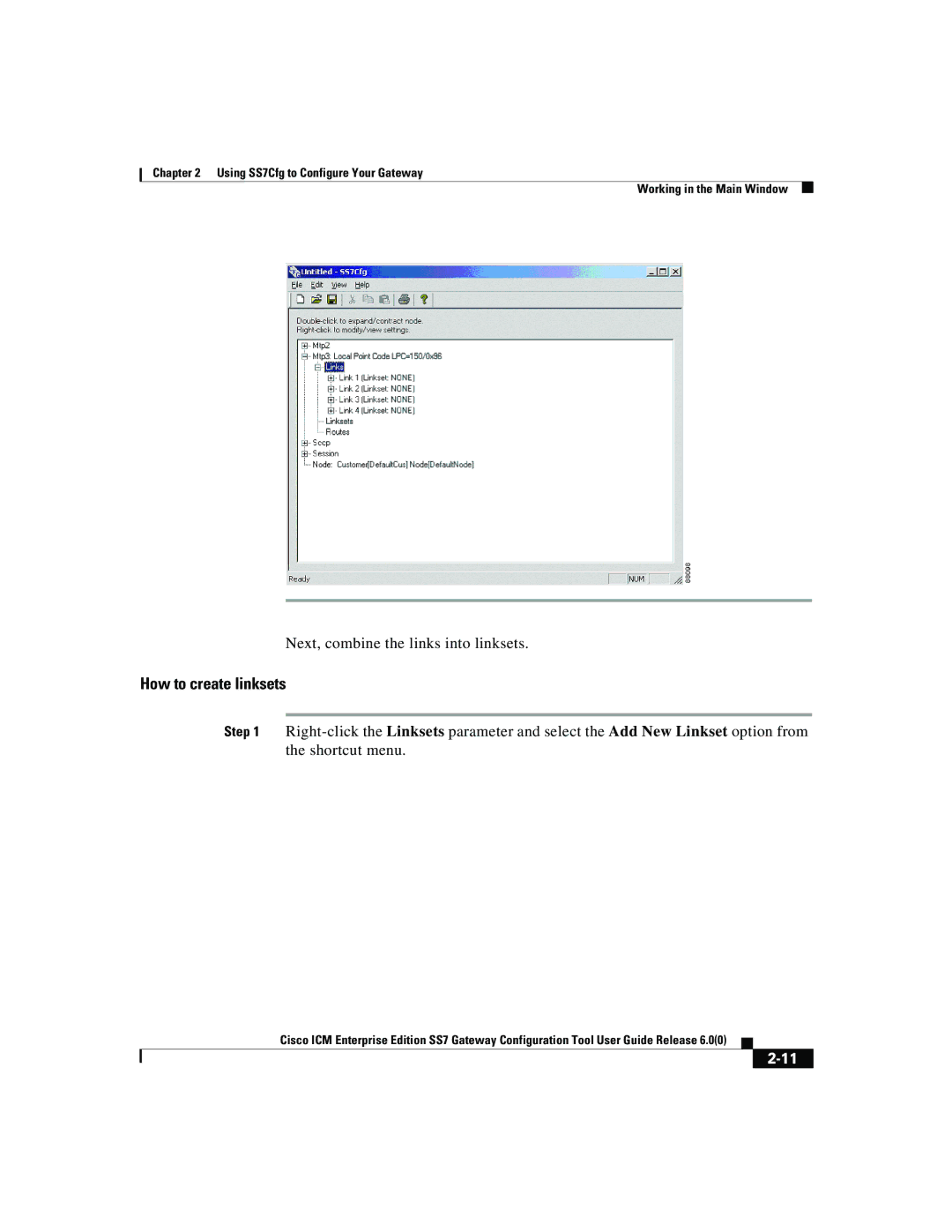 Cisco Systems SS7 manual How to create linksets 