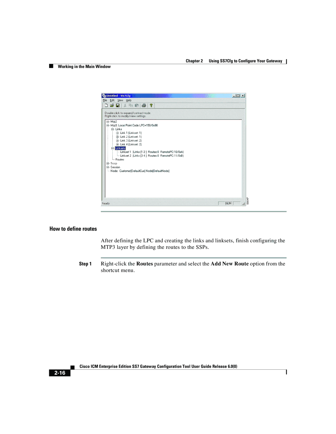 Cisco Systems SS7 manual How to define routes 