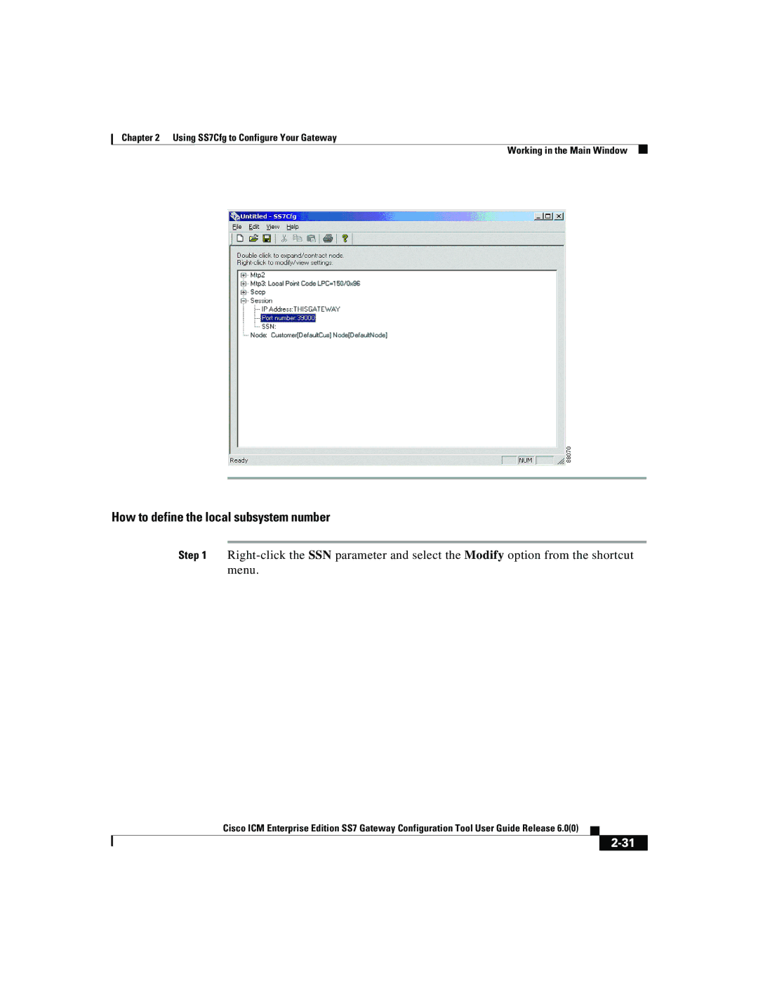 Cisco Systems SS7 manual How to define the local subsystem number 