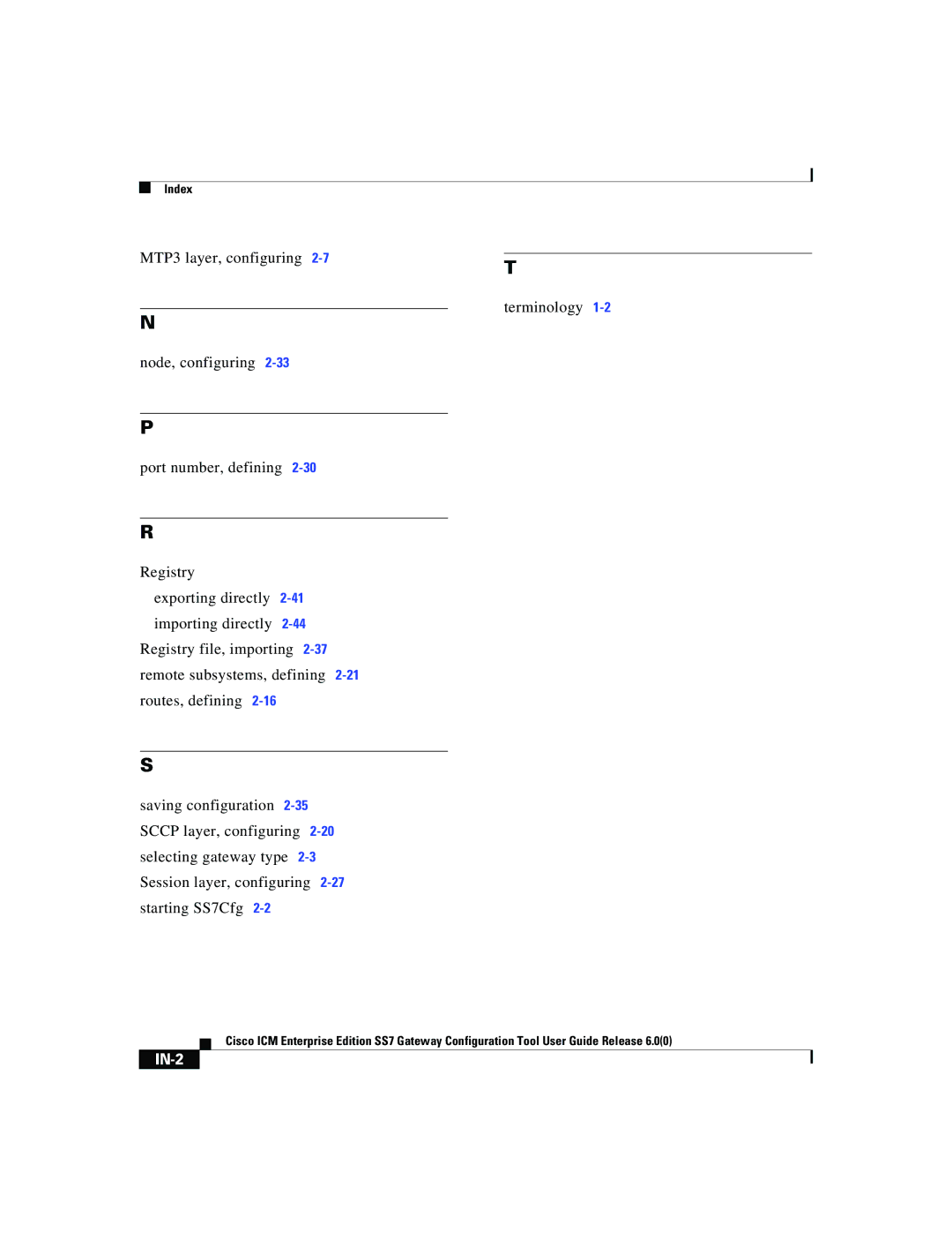 Cisco Systems SS7 manual IN-2 