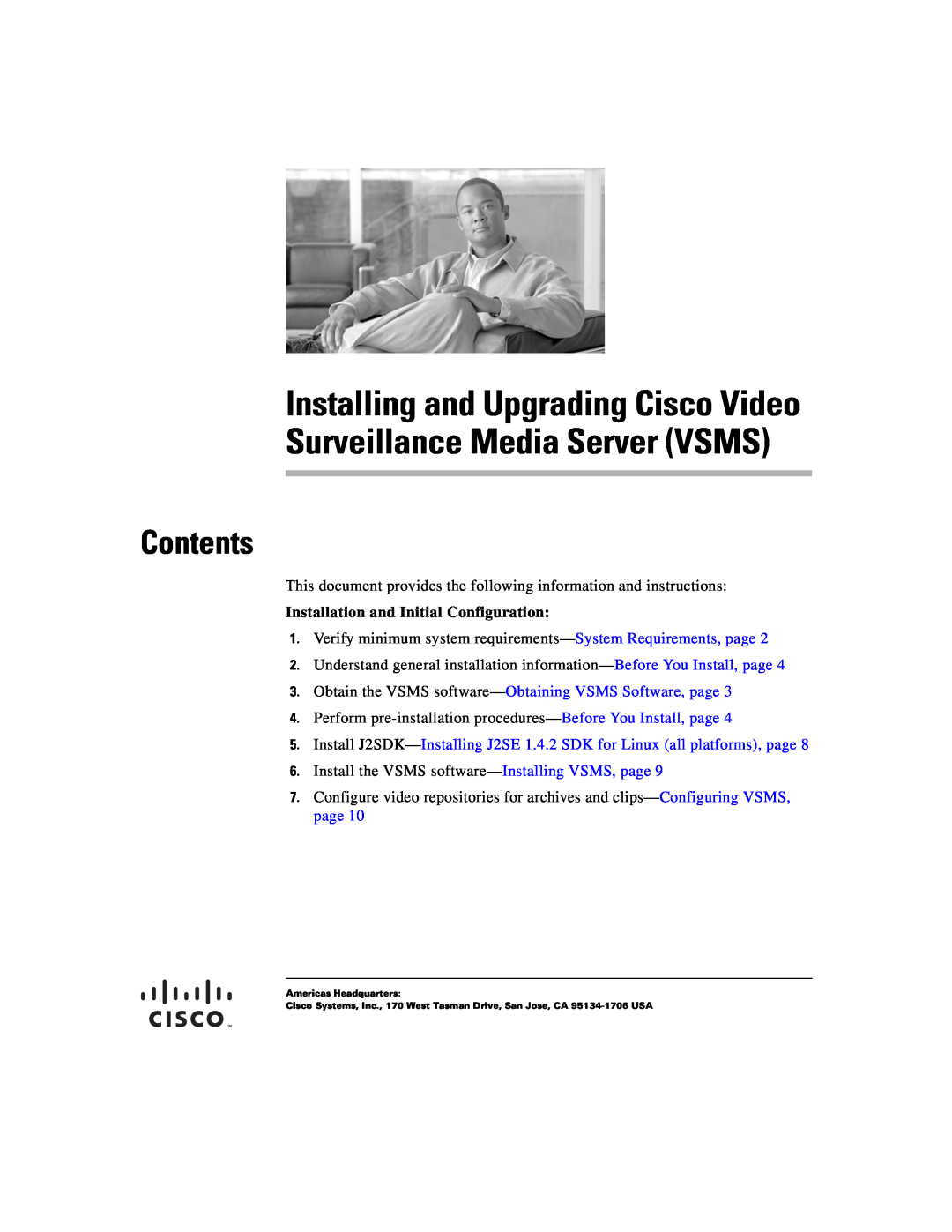 Cisco Systems Surveillance Media Server manual Contents, Installation and Initial Configuration 
