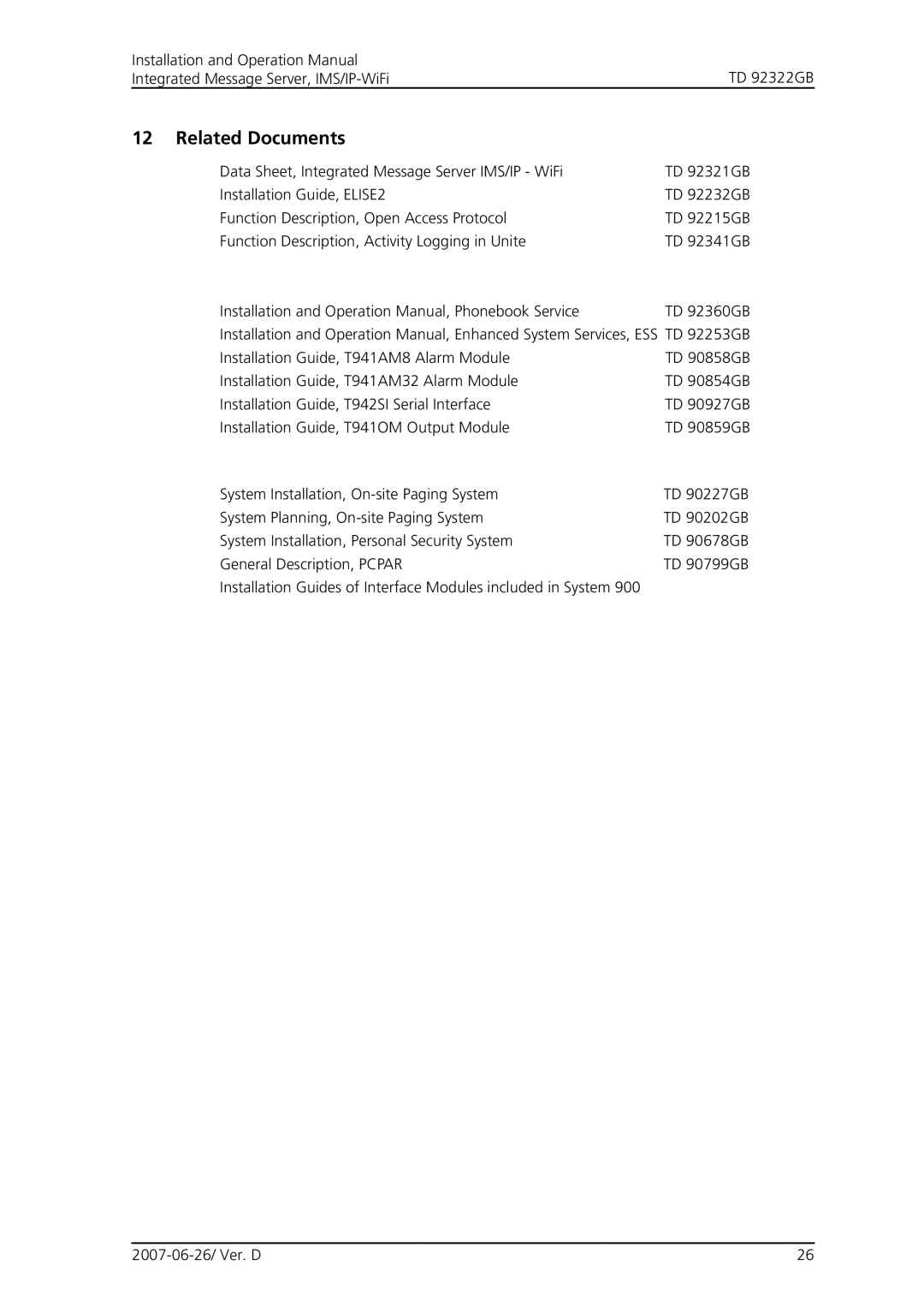 Cisco Systems TD 92322GB operation manual Related Documents 