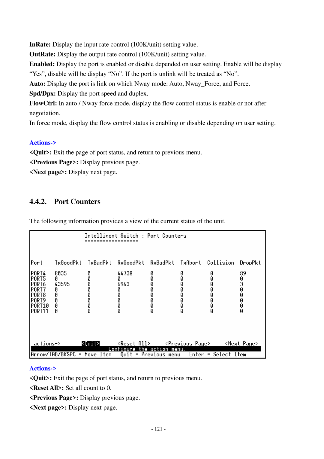 Cisco Systems TEG-S2500i manual Port Counters 