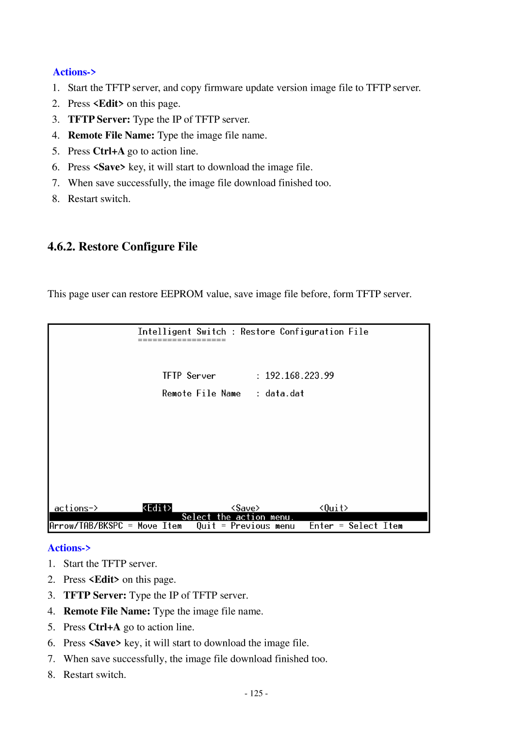 Cisco Systems TEG-S2500i manual Restore Configure File 