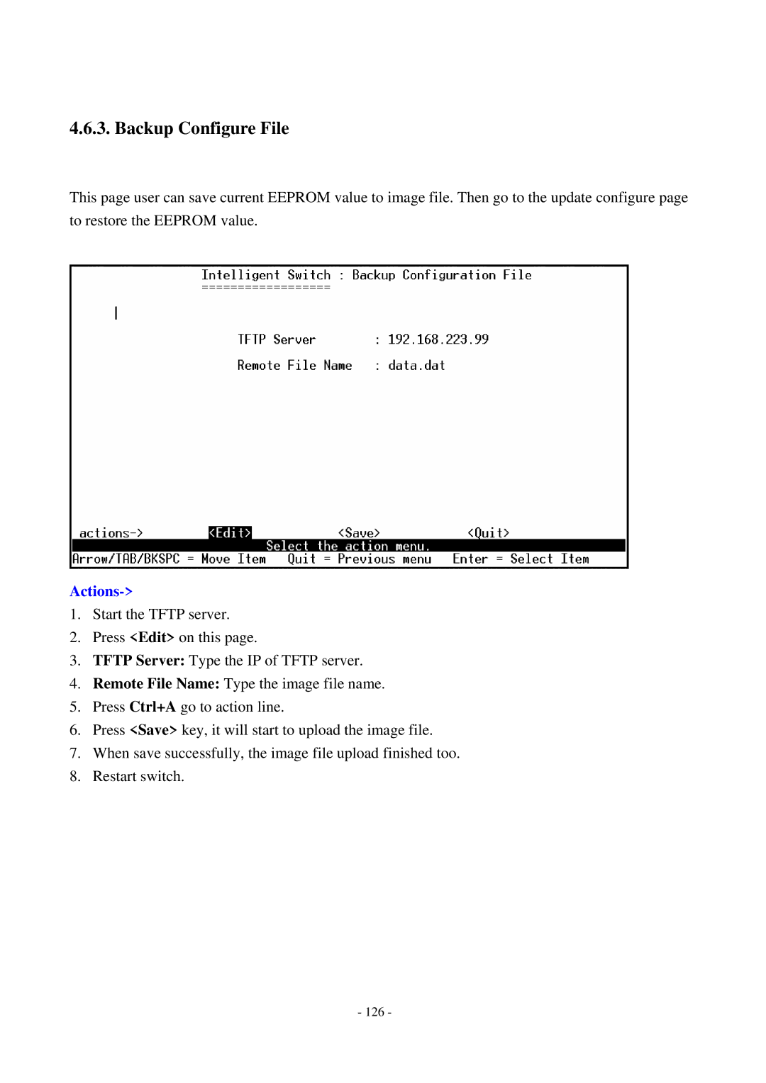 Cisco Systems TEG-S2500i manual Backup Configure File 