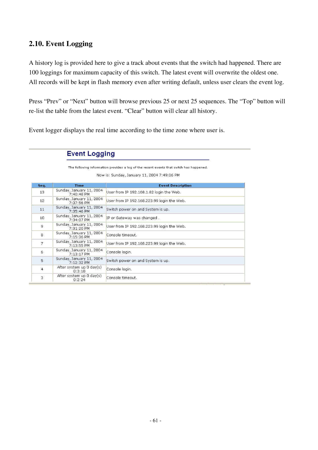 Cisco Systems TEG-S2500i manual Event Logging 