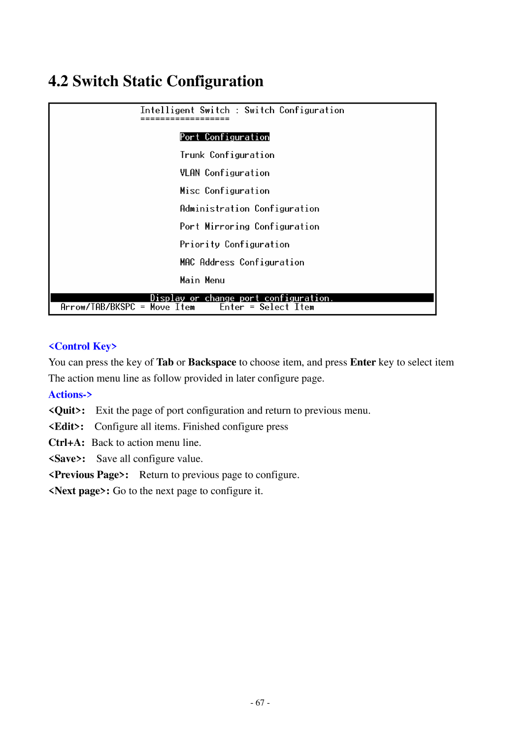 Cisco Systems TEG-S2500i manual Switch Static Configuration 