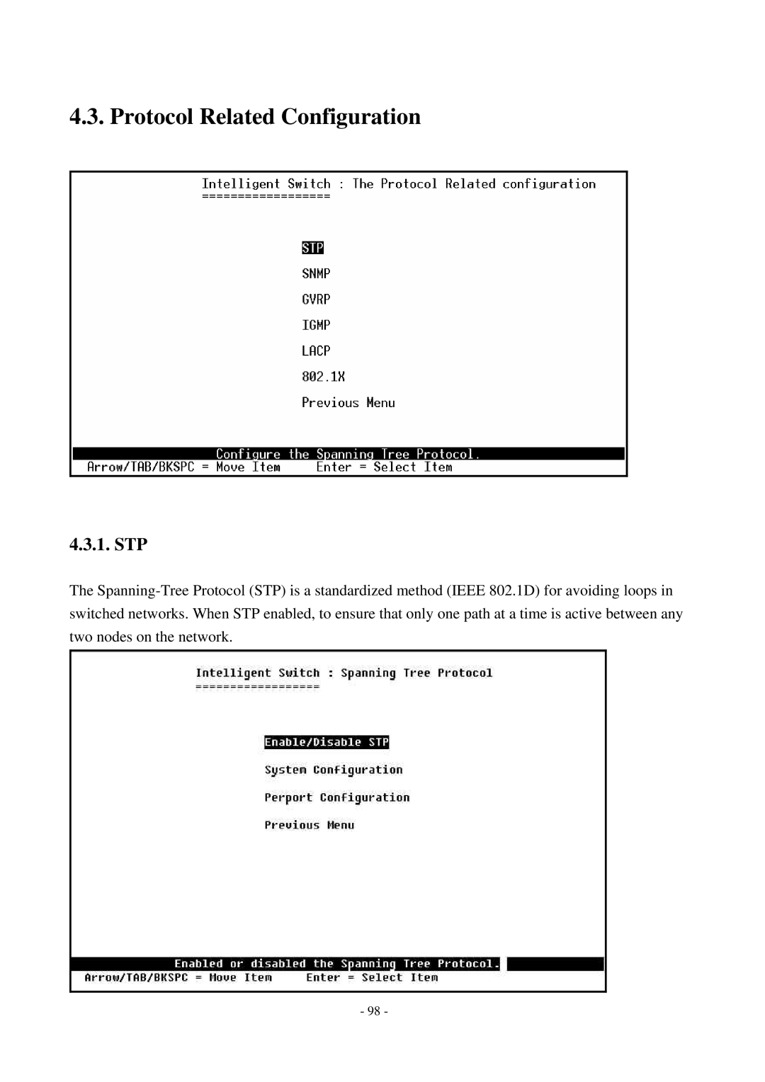 Cisco Systems TEG-S2500i manual Protocol Related Configuration, Stp 