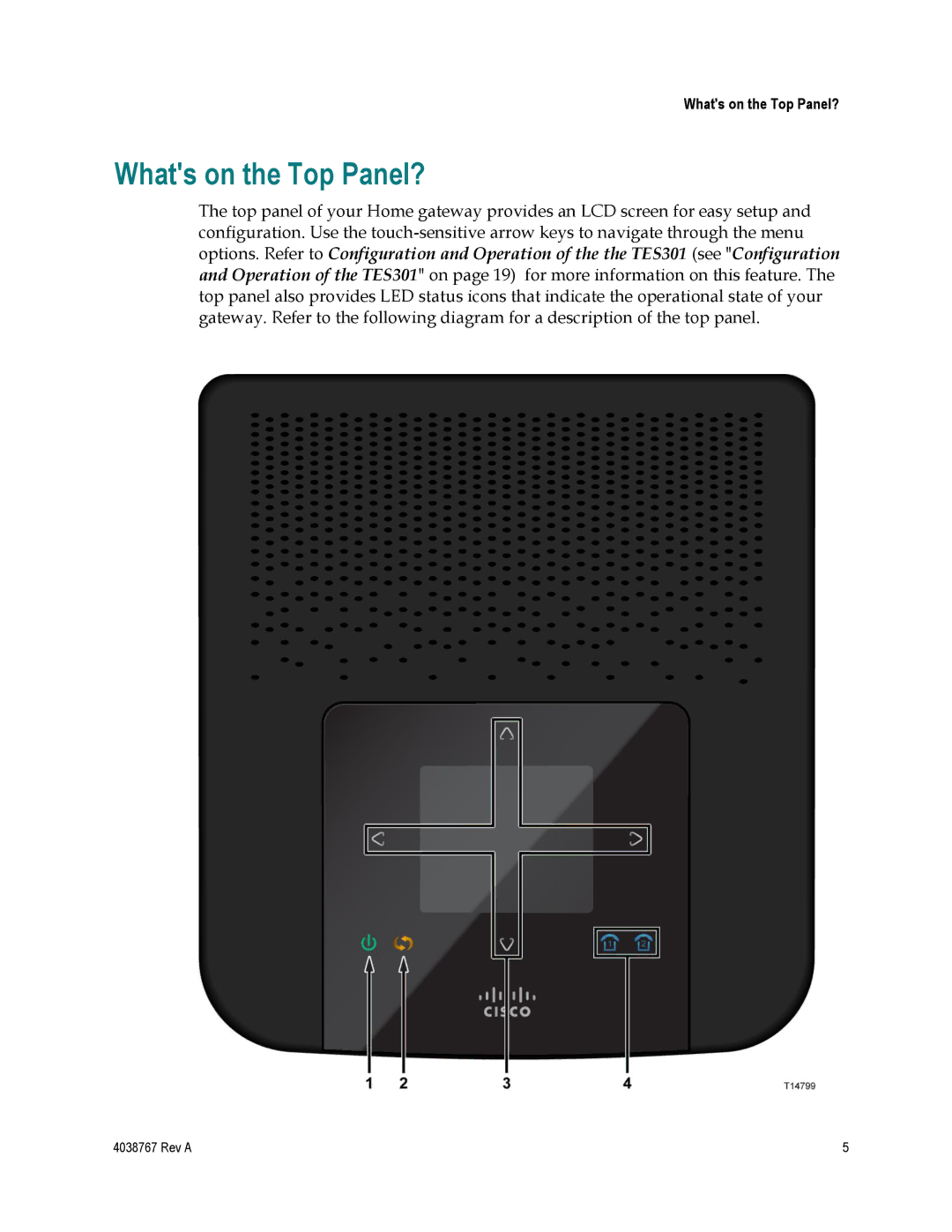 Cisco Systems TES301 manual Whats on the Top Panel? 