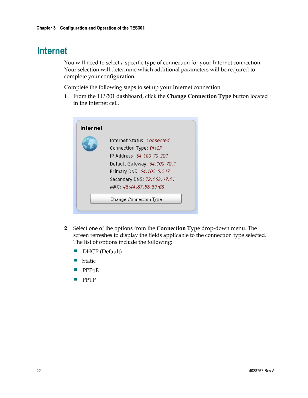 Cisco Systems TES301 manual Internet, Pptp 