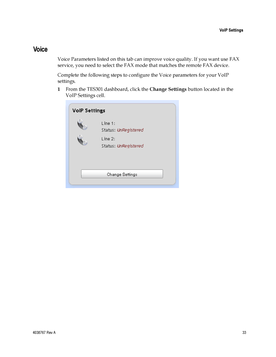 Cisco Systems TES301 manual Voice 