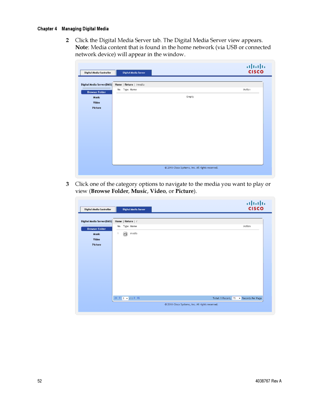 Cisco Systems TES301 manual Managing Digital Media 