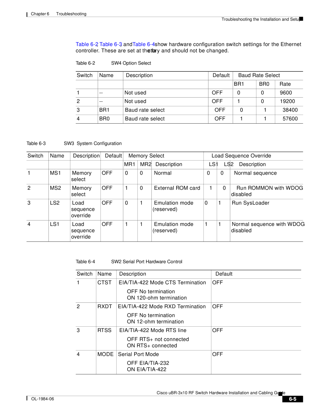 Cisco Systems UBR-3X10 manual BR1 BR0, MR1 MR2, LS1 LS2 