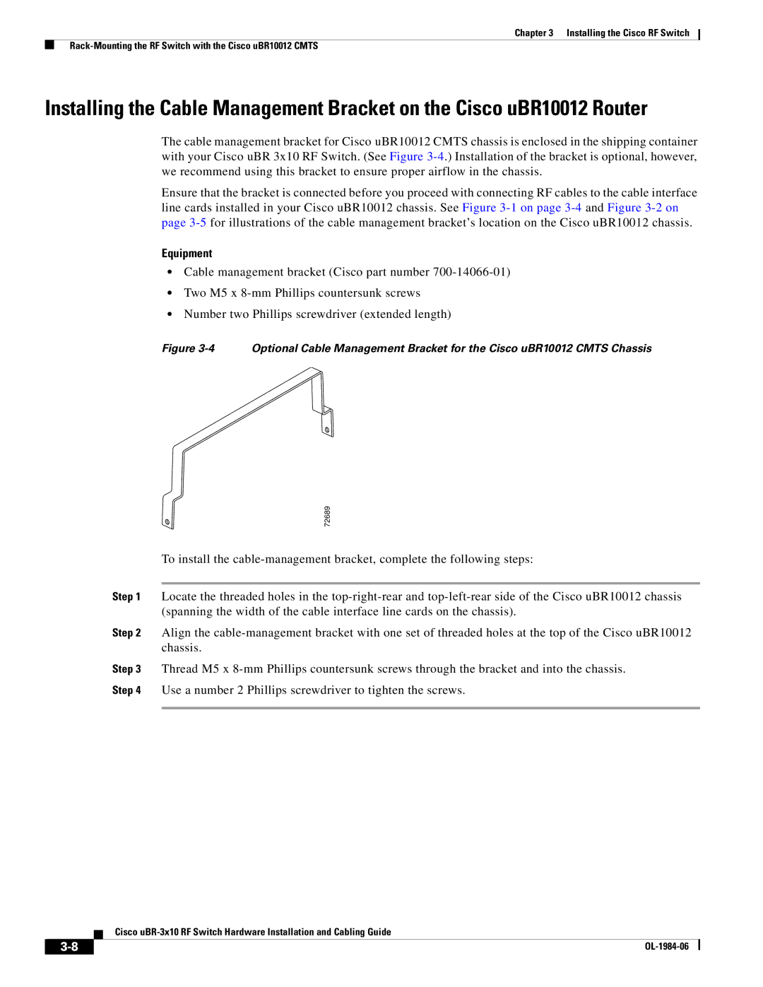 Cisco Systems UBR-3X10 manual 72689 