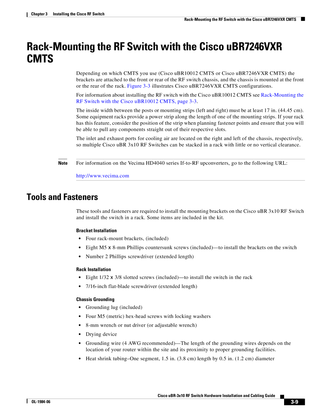 Cisco Systems UBR-3X10 manual Cmts 