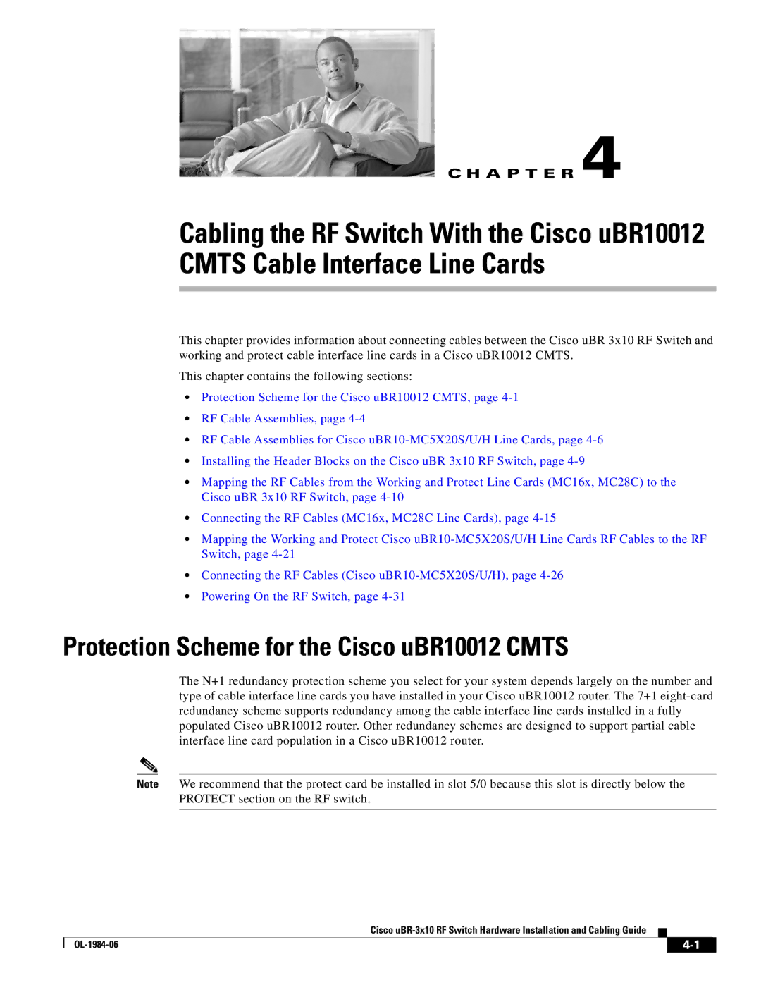 Cisco Systems UBR-3X10 manual Protection Scheme for the Cisco uBR10012 Cmts 