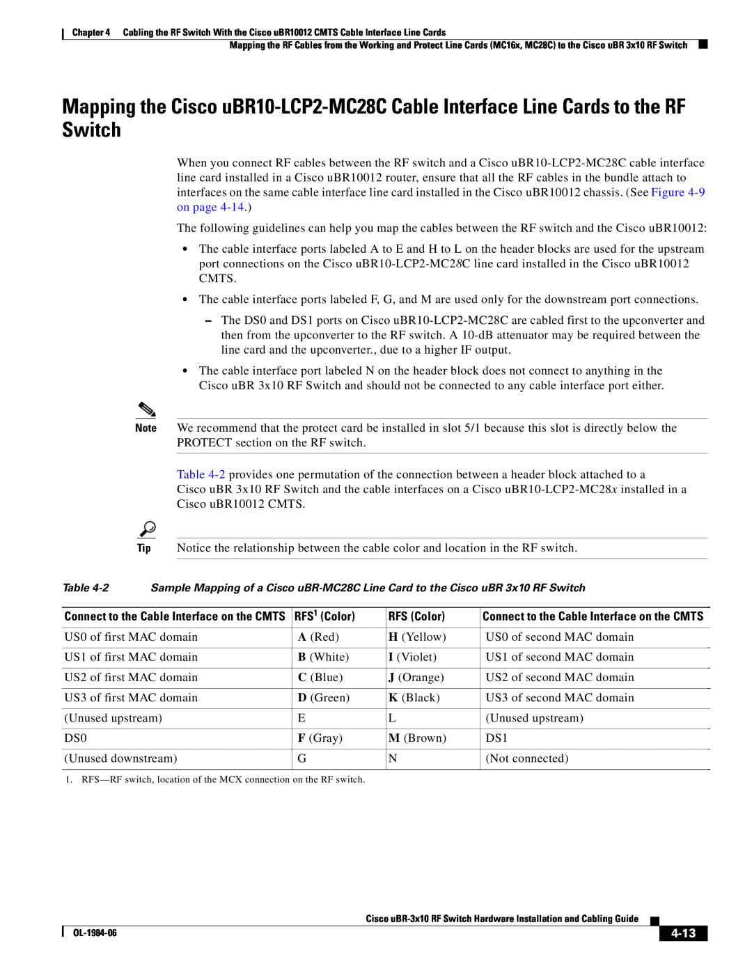 Cisco Systems UBR-3X10 manual 4-13 