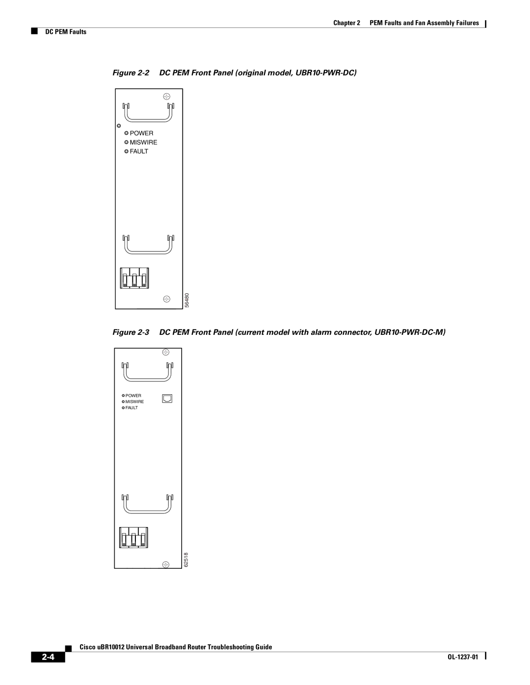 Cisco Systems UBR10012 manual DC PEM Front Panel original model, UBR10-PWR-DC 