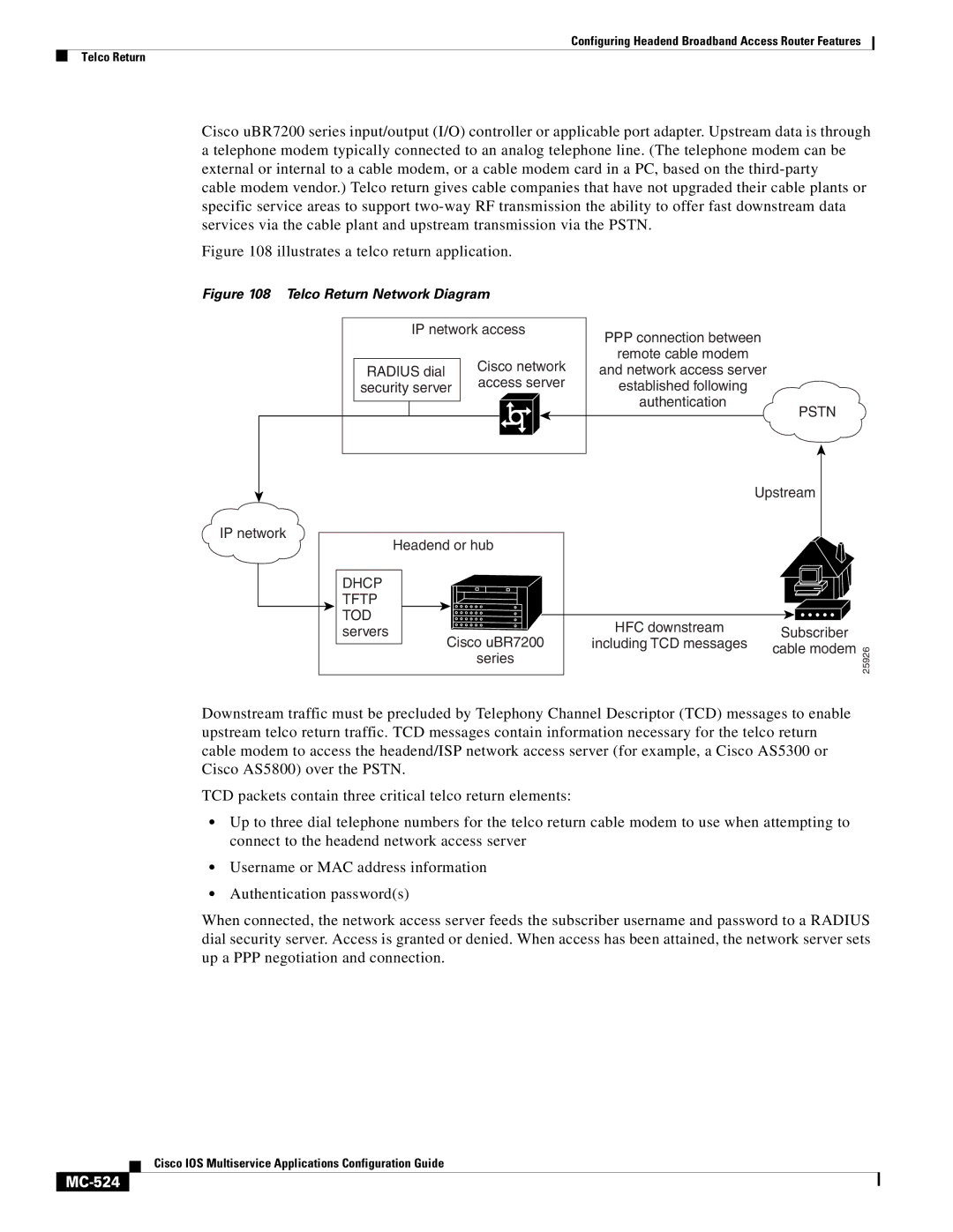 Cisco Systems uBR7200 manual MC-524, Tod 