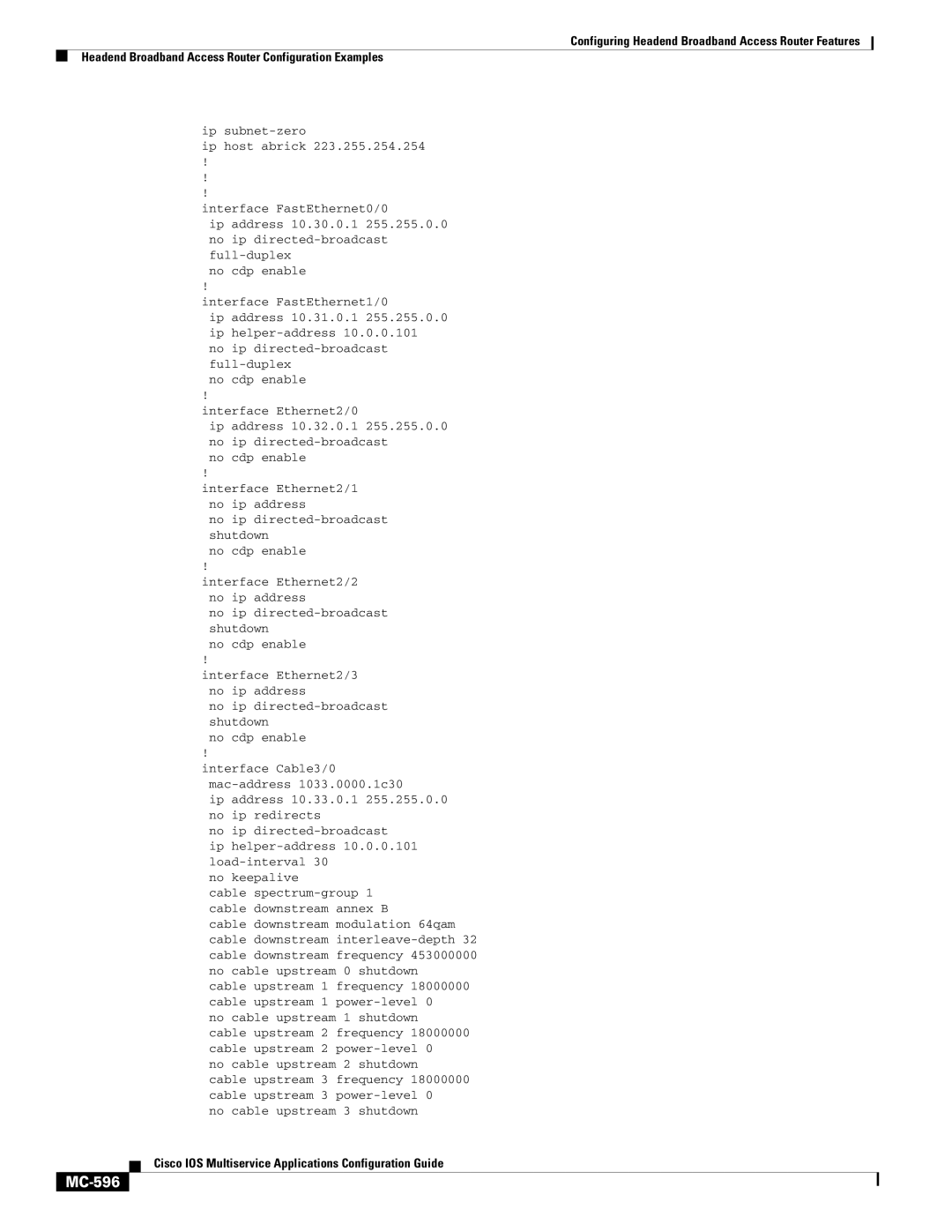 Cisco Systems uBR7200 manual MC-596 