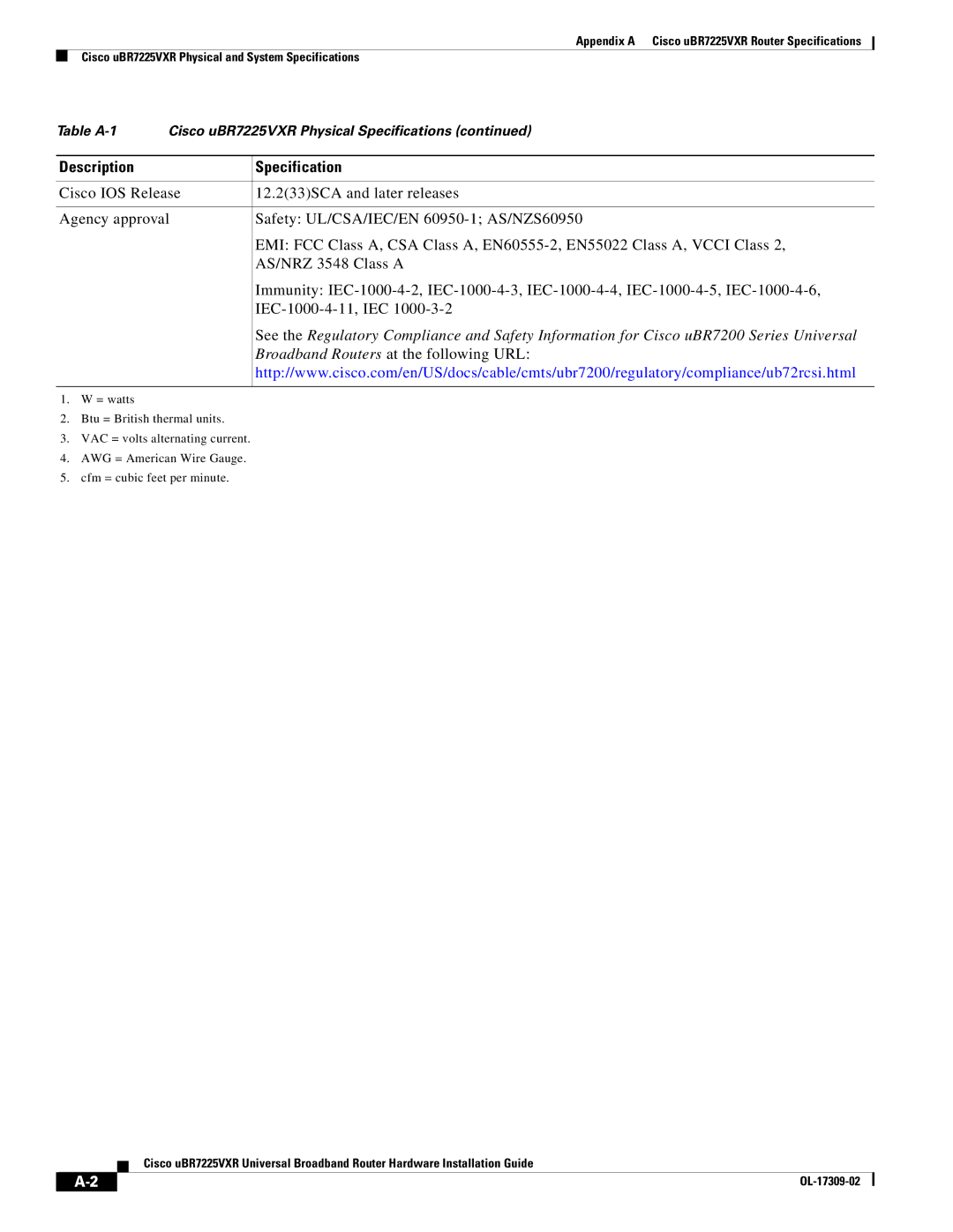 Cisco Systems UBR7225VXR specifications Broadband Routers at the following URL 