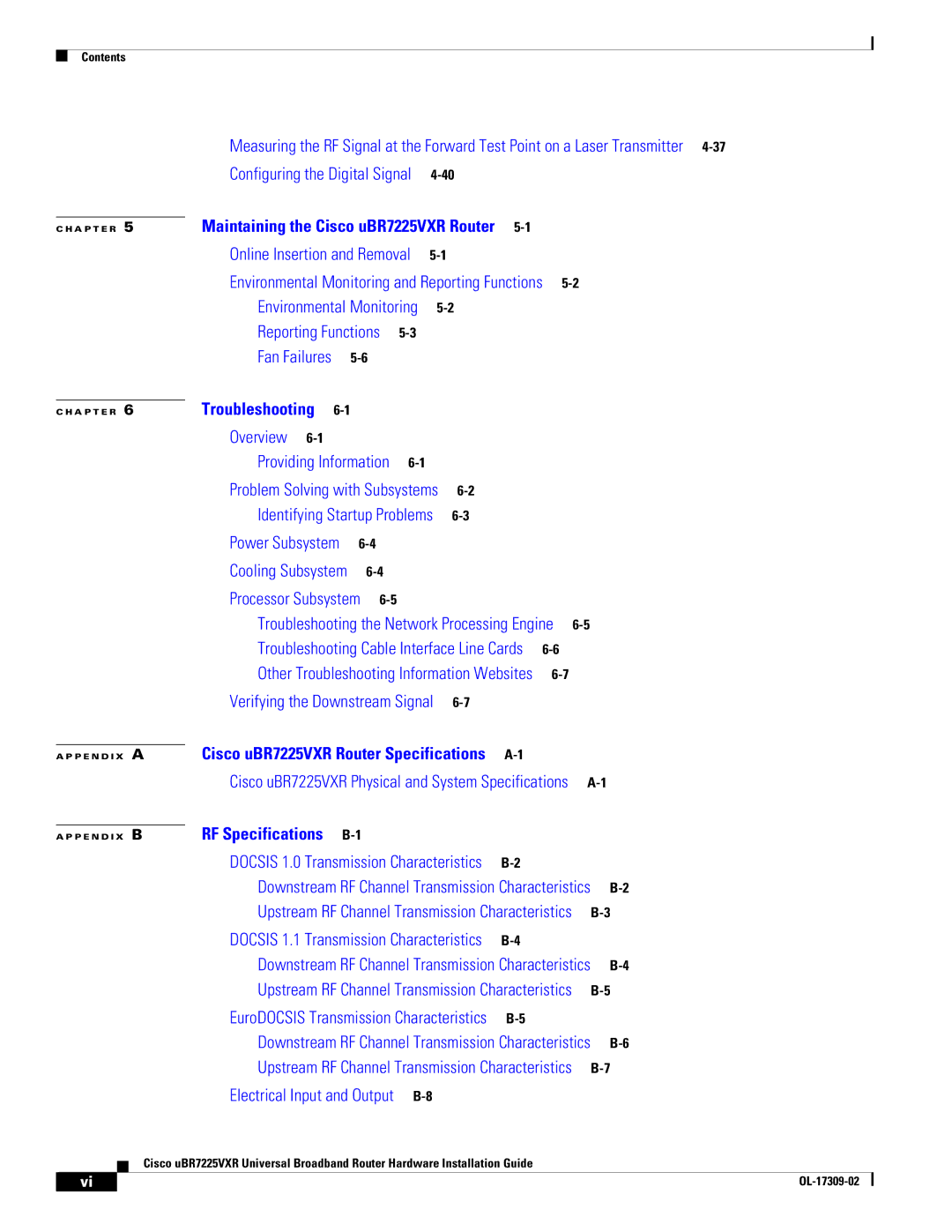 Cisco Systems UBR7225VXR specifications Maintaining the Cisco uBR7225VXR Router 