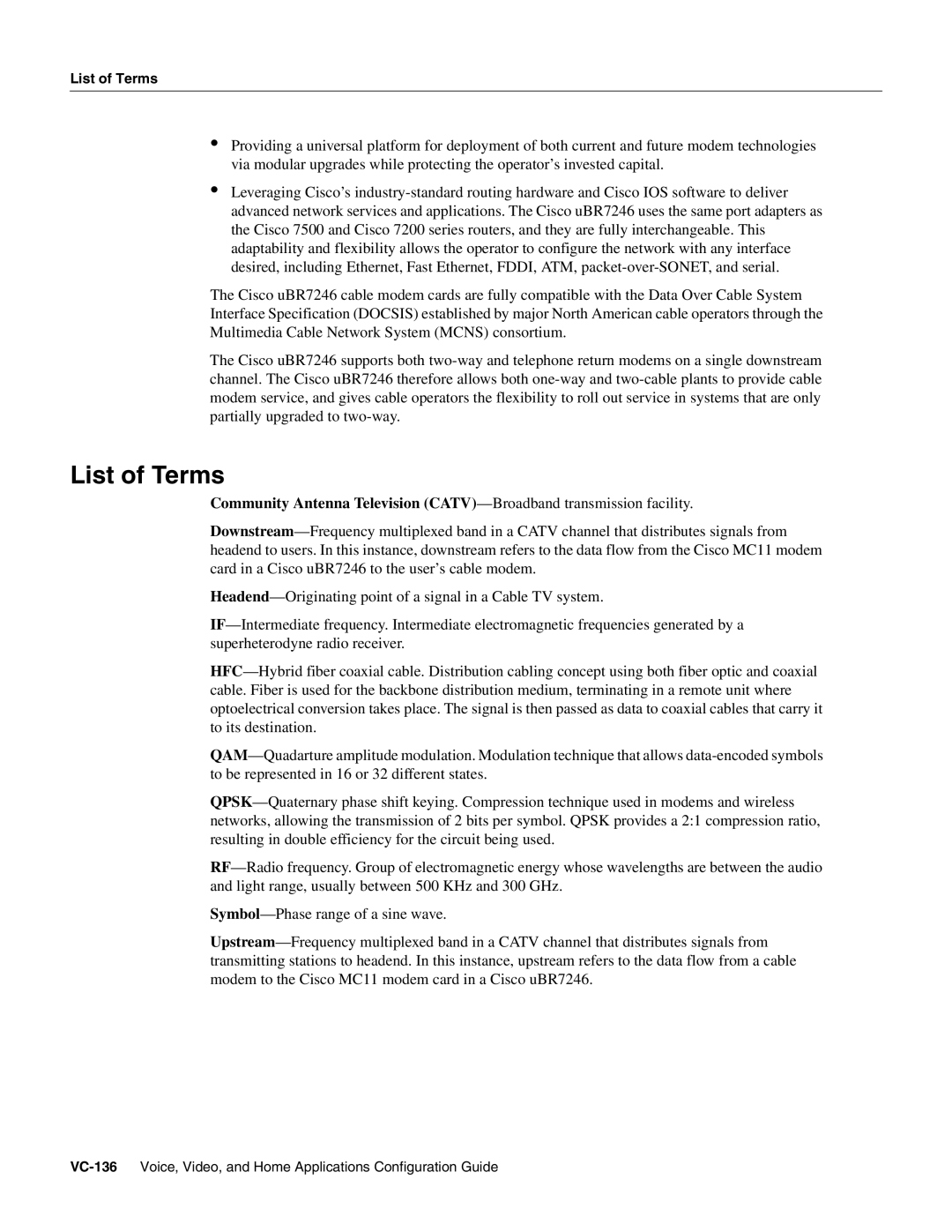 Cisco Systems uBR7246 manual List of Terms 