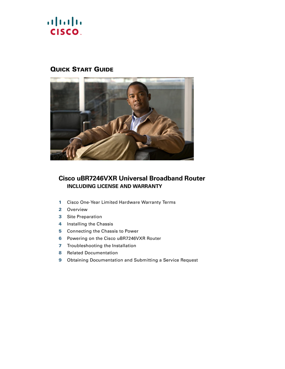 Cisco Systems quick start Cisco uBR7246VXR Universal Broadband Router 