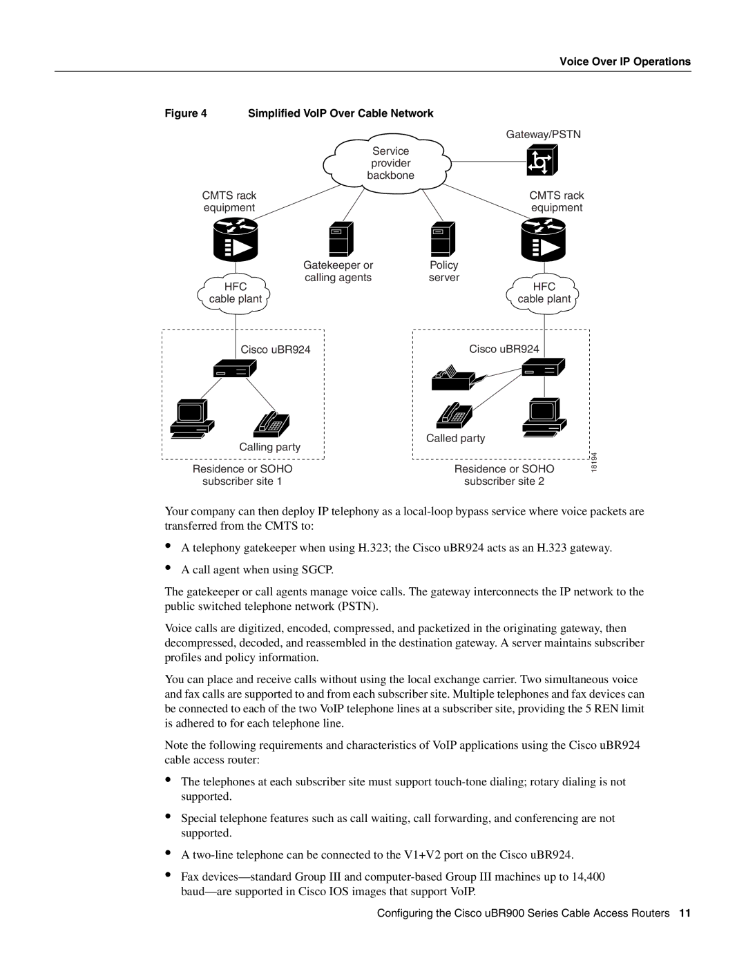 Cisco Systems UBR900 specifications Voice Over IP Operations Simplified VoIP Over Cable Network 