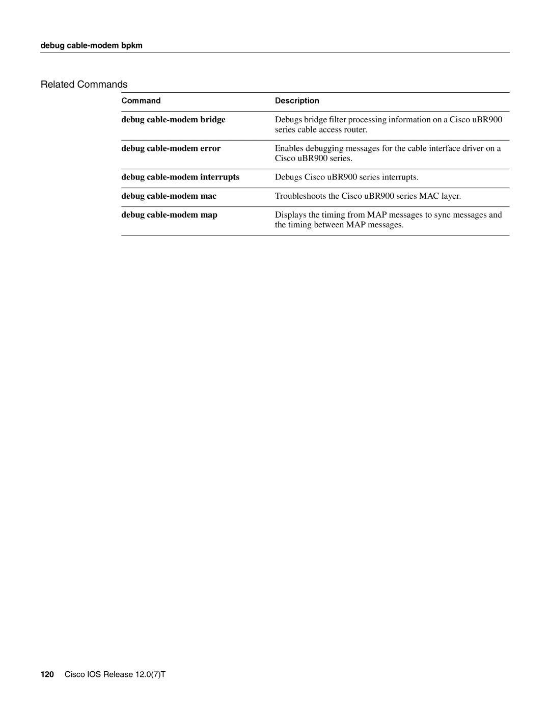 Cisco Systems UBR900 specifications Related Commands 