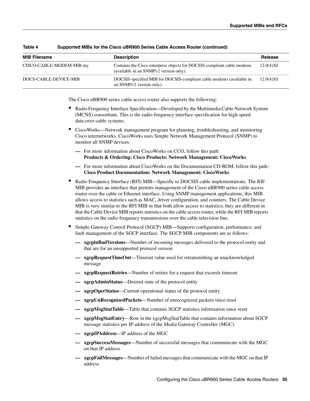 Cisco Systems UBR900 specifications Cisco Product Documentation Network Management CiscoWorks 