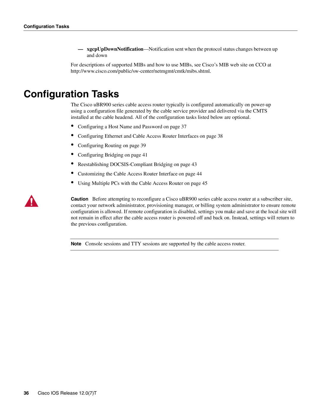 Cisco Systems UBR900 specifications Configuration Tasks 