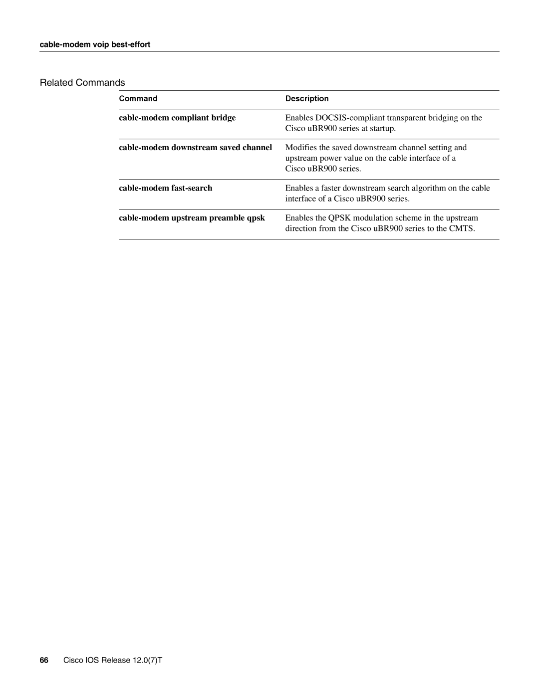 Cisco Systems UBR900 specifications Cable-modem downstream saved channel 