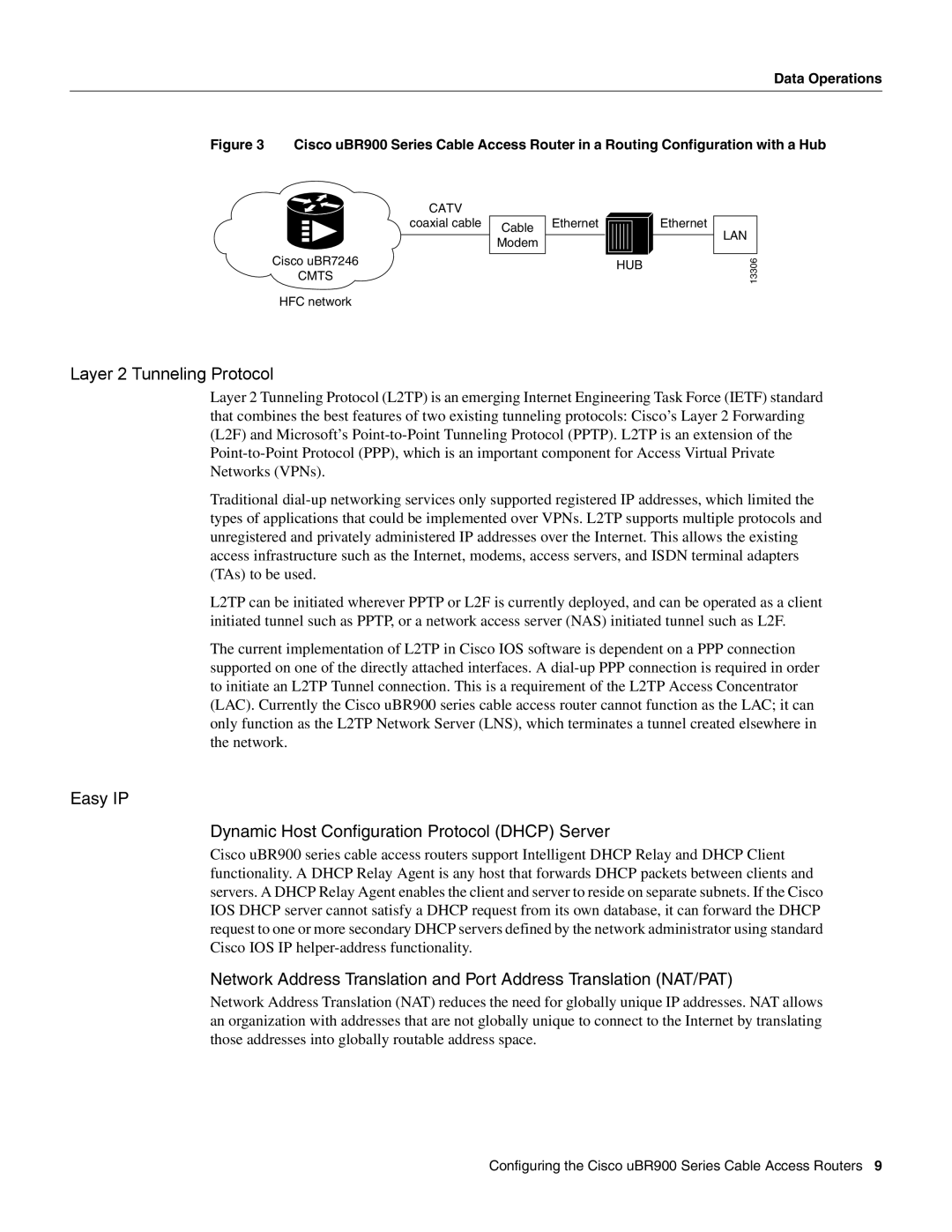 Cisco Systems UBR900 specifications Layer 2 Tunneling Protocol, Easy IP Dynamic Host Configuration Protocol Dhcp Server 