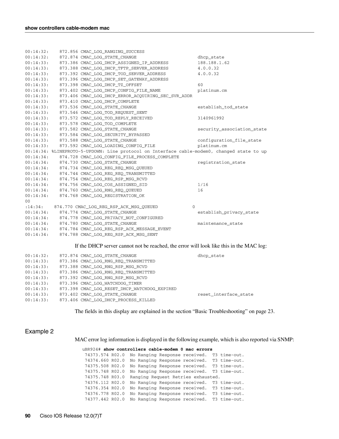 Cisco Systems UBR900 specifications Cmaclogprivacynotconfigured 