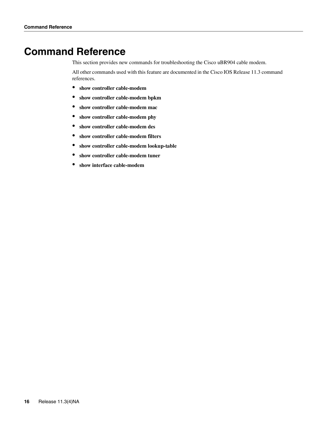 Cisco Systems UBR904 manual Command Reference 