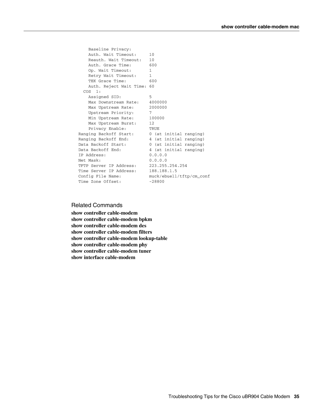 Cisco Systems UBR904 manual Ranging Backoff Start 