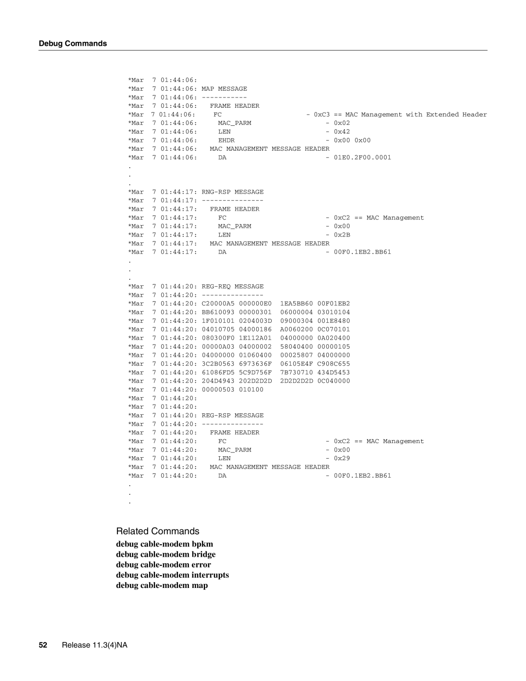 Cisco Systems UBR904 manual Ehdr, MAC Management Message Header 